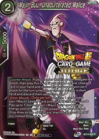 Majin Buu Unadulterated Malice Judge Pack Vol12 BT14-082 Tournament Promotion Cards Dragonball Super card