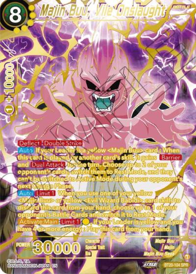 Majin Buu Vile Onslaught SPR BT20-104 Power Absorbed Dragonball Super card