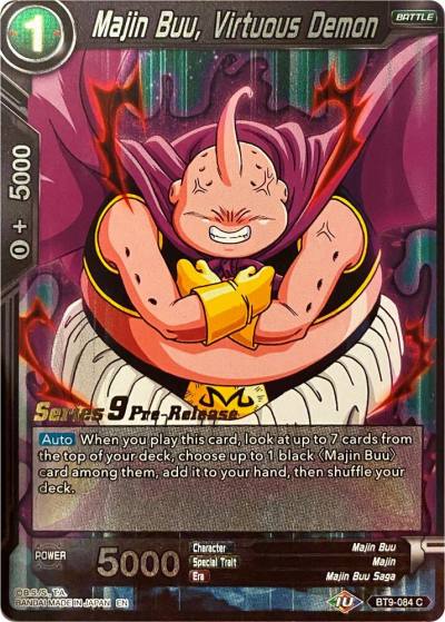Majin Buu Virtuous Demon BT9-084 Universal Onslaught Pre-Release Cards Dragonball Super card