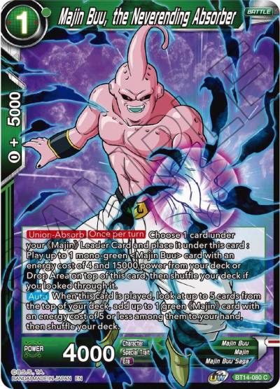 Majin Buu the Neverending Absorber Foil BT14-080 Cross Spirits Dragonball Super card