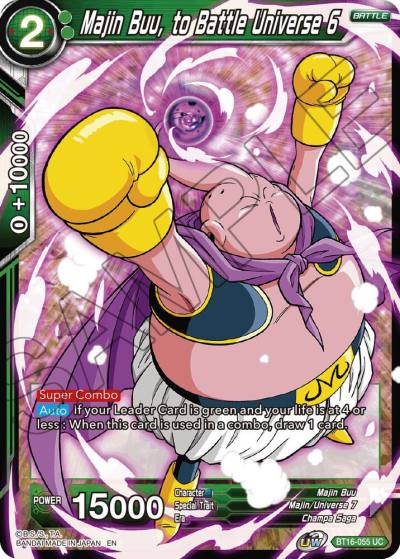 Majin Buu to Battle Universe 6 Foil BT16-055 Realm of the Gods Dragonball Super card