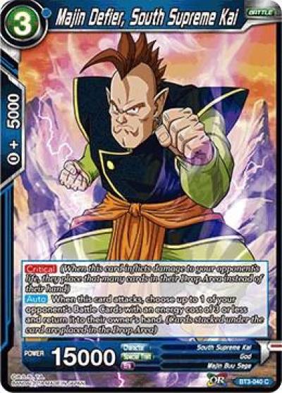 Majin Defier South Supreme Kai BT3-040 Cross Worlds Dragonball Super card