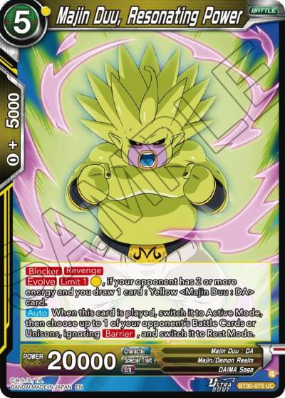 Majin Duu Resonating Power BT30-075 Three Glorious Fighters Dragonball Super card