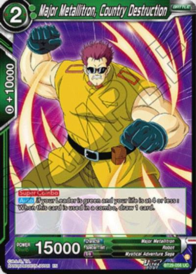 Major Metallitron Country Destruction BT29-056 Fearsome Rivals Dragonball Super card
