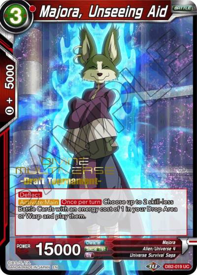 Majora Unseeing Aid Divine Multiverse Draft Tournament DB2-019 Tournament Promotion Cards Dragonball Super card