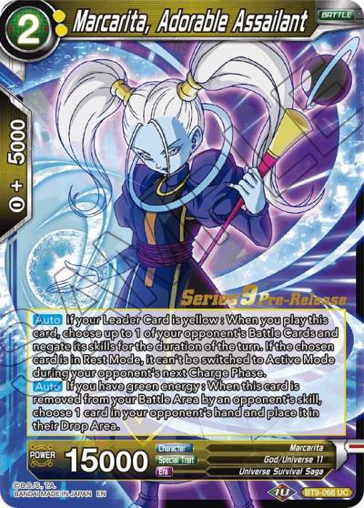 Marcarita Adorable Assailant BT9-066 Universal Onslaught Pre-Release Cards Dragonball Super card