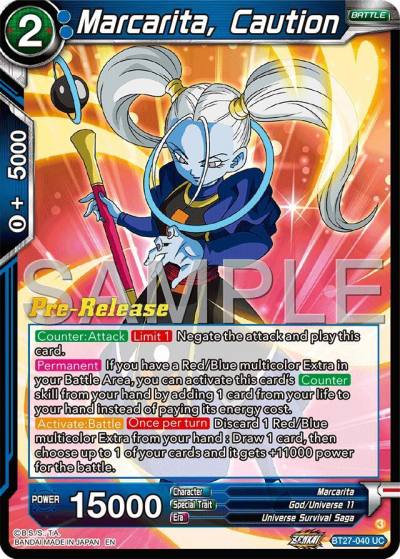 Marcarita Caution BT27-040 History of Z Pre-Release Cards Dragonball Super card