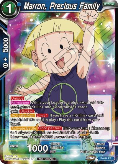 Marron Precious Family Zenkai Series Tournament Pack Vol3 P-484 Tournament Promotion Cards Dragonball Super card