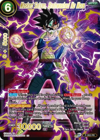 Masked Saiyan Brainwashed No More Gold Stamped P-263 Mythic Booster Dragonball Super card