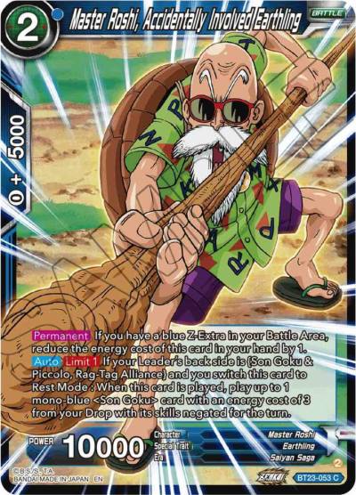 Master Roshi Accidentally Involved Earthling Foil BT23-053 Perfect Combination Dragonball Super card