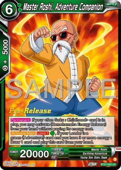 Master Roshi Adventure Companion BT27-052 History of Z Pre-Release Cards Dragonball Super card