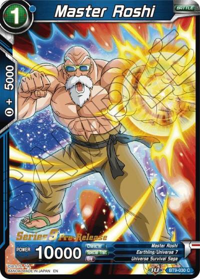 Master Roshi BT9-030 Universal Onslaught Pre-Release Cards Dragonball Super card
