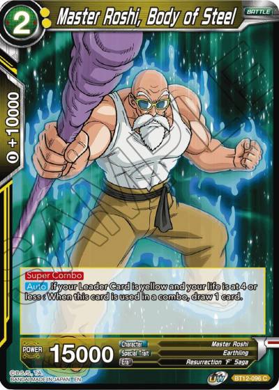 Master Roshi Body of Steel Foil BT12-096 Vicious Rejuvenation Dragonball Super card