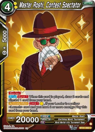 Master Roshi Contest Spectator BT31-063 Impact Beyond Dimensions Dragonball Super card