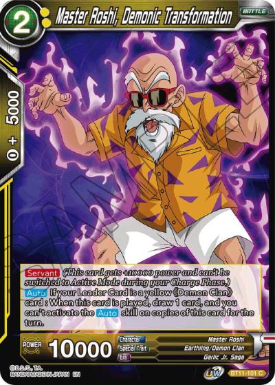 Master Roshi Demonic Transformation Foil BT11-101 Vermilion Bloodline Dragonball Super card
