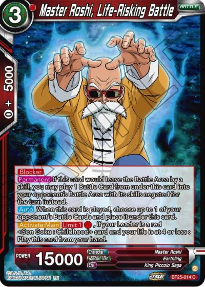 Master Roshi Life Risking Battle BT25-014 Legend of the Dragon Balls Dragonball Super card