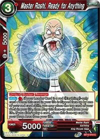 Master Roshi Ready for Anything BT12-010 Vicious Rejuvenation Dragonball Super card