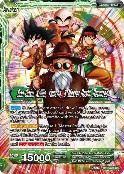 Master Roshi Son Goku Krillin Yamcha and Master Roshi Reunited BT18-059 Dawn of the Z-Legends Dragonball Super card