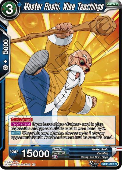 Master Roshi Wise Teachings BT30-023 Three Glorious Fighters Dragonball Super card