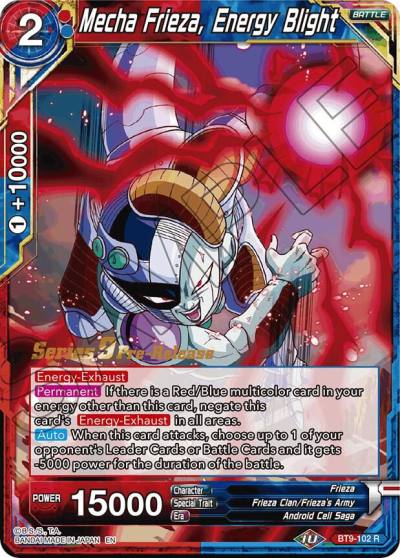 Mecha Frieza Energy Blight BT9-102 Universal Onslaught Pre-Release Cards Dragonball Super card