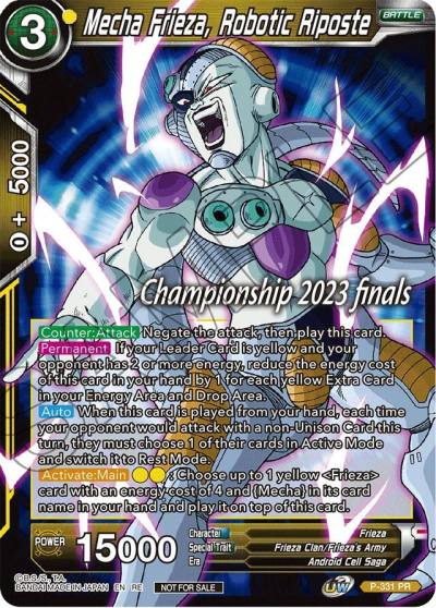 Mecha Frieza Robotic Riposte 2023 Championship Finals Celebration Pack P-331 Tournament Promotion Cards Dragonball Super card