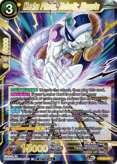 Mecha Frieza Robotic Riposte Alt Art Card Set 2023 Vol 2 P-331 Tournament Promotion Cards Dragonball Super card