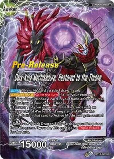 Mechikabura Dark King Mechikabura Restored to the Throne BT13-122 Supreme Rivalry Pre-Release Cards Dragonball Super card