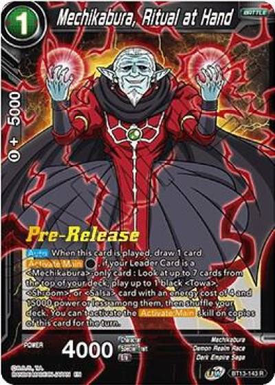 Mechikabura Ritual at Hand BT13-143 Supreme Rivalry Pre-Release Cards Dragonball Super card
