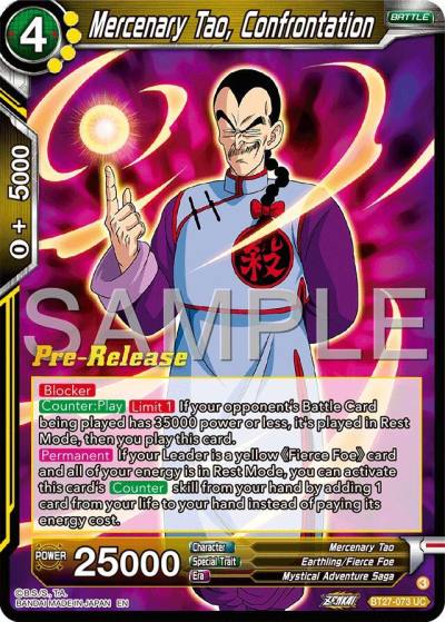 Mercenary Tao Confrontation BT27-073 History of Z Pre-Release Cards Dragonball Super card