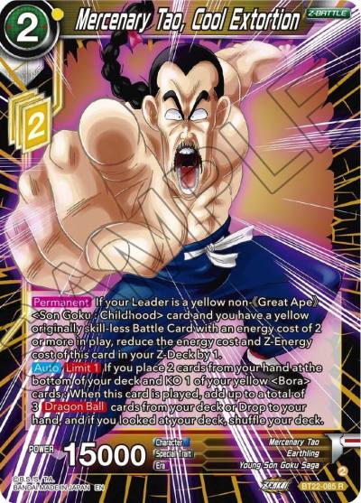 Mercenary Tao Cool Extortion BT22-085 Critical Blow Dragonball Super card