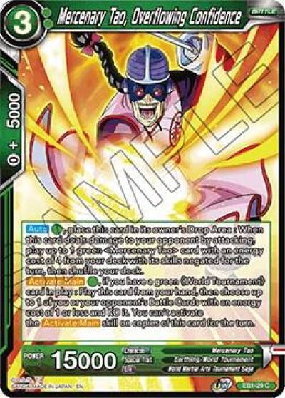 Mercenary Tao Overflowing Confidence EB1-29 Battle Evolution Booster Dragonball Super card