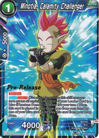 Minotia Calamity Challenger BT14-052 Cross Spirits Pre-Release Cards Dragonball Super card