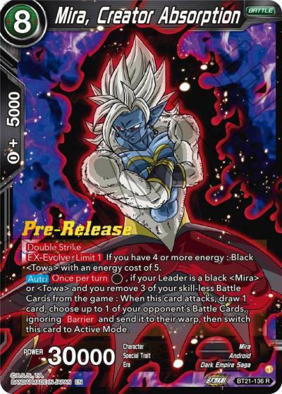 Mira Creator Absorption BT21-136 Wild Resurgence Pre-Release Cards Dragonball Super card