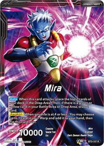 Mira Dark Warrior Mira BT3-107 Cross Worlds Dragonball Super card