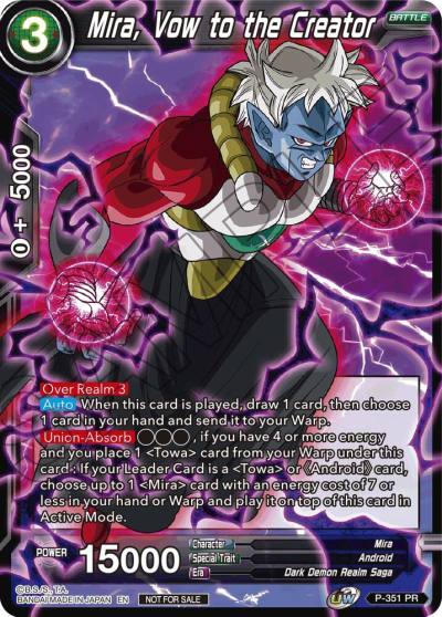Mira Vow to the Creator P-351 Tournament Promotion Cards Dragonball Super card