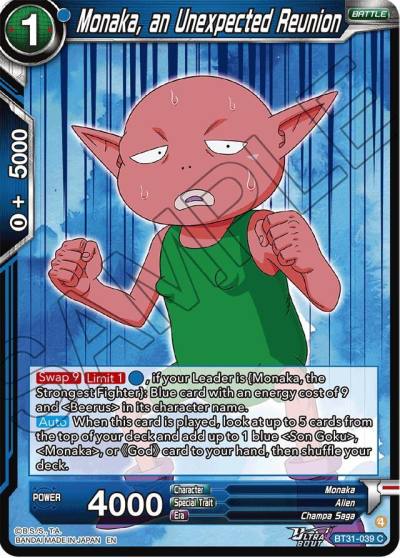 Monaka an Unexpected Reunion BT31-039 Impact Beyond Dimensions Dragonball Super card
