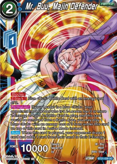 Mr Buu Majin Defender BT21-039 Wild Resurgence Dragonball Super card