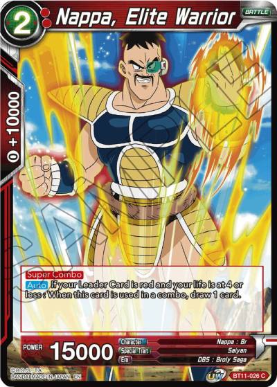 Nappa Elite Warrior BT11-026 Vermilion Bloodline Dragonball Super card