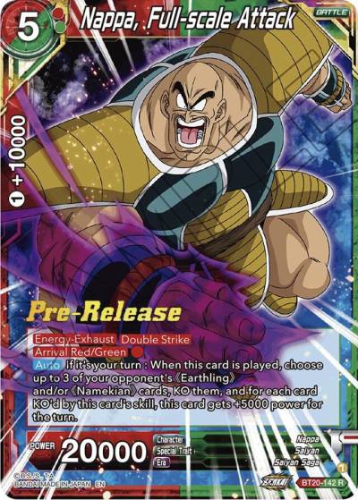 Nappa Full scale Attack BT20-142 Power Absorbed Pre-Release Cards Dragonball Super card