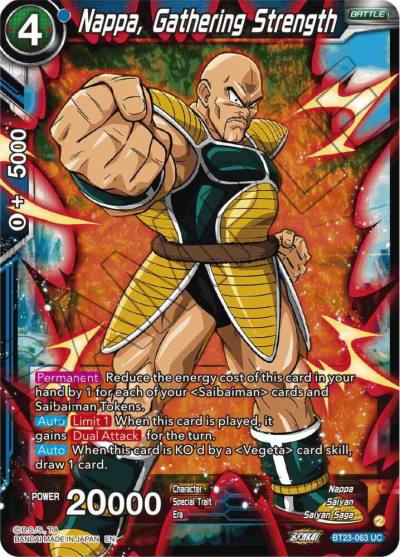 Nappa Gathering Strength BT23-063 Perfect Combination Dragonball Super card