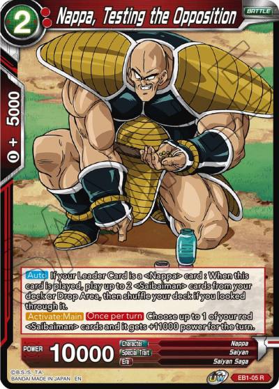Nappa Testing the Opposition Foil EB1-05 Battle Evolution Booster Dragonball Super card