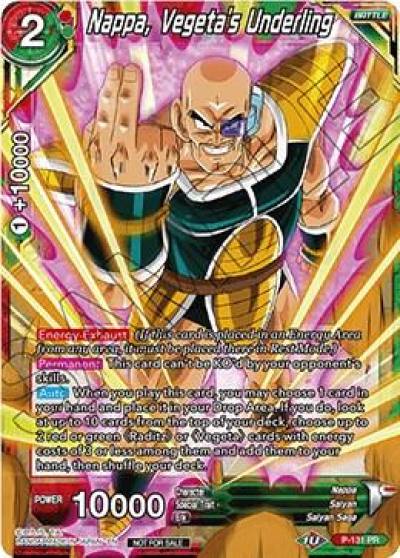 Nappa Vegetas Underling Shop Tournament Assault of Saiyans P-131 Promotion Cards Dragonball Super card