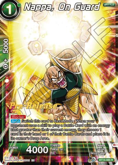 Nappa on Guard BT15-085 Saiyan Showdown Pre-Release Cards Dragonball Super card
