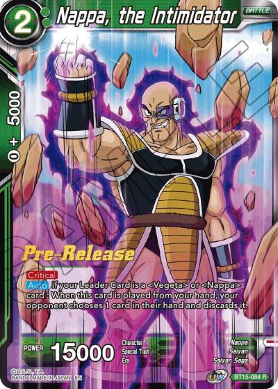 Nappa the Intimidator BT15-084 Saiyan Showdown Pre-Release Cards Dragonball Super card
