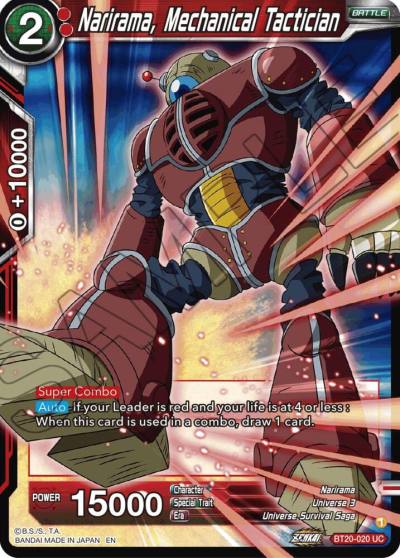Narirama Mechanical Tactician Foil BT20-020 Power Absorbed Dragonball Super card