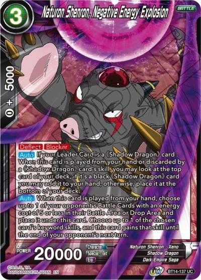 Naturon Shenron Negative Energy Explosion BT14-137 Cross Spirits Dragonball Super card