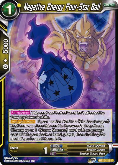 Negative Energy Four Star Ball BT12-115 Vicious Rejuvenation Dragonball Super card