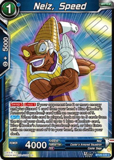 Neiz Speed BT29-039 Fearsome Rivals Dragonball Super card