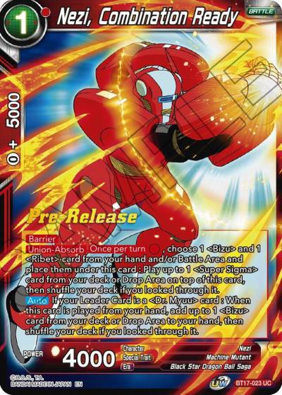 Nezi Combination Ready BT17-023 Ultimate Squad Pre-Release Cards Dragonball Super card