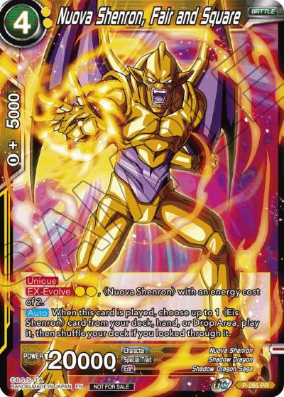Nuova Shenron Fair and Square Unison Warrior Series Tournament Pack Vol3 P-285 Tournament Promotion Cards Dragonball Super card